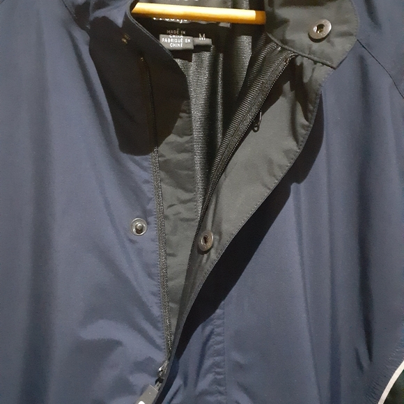 FootJoy Dryjoys Men's Size Medium 1/2 Sleeve 1/4 Zip Pullover Rain Jacket Navy - Picture 6 of 10